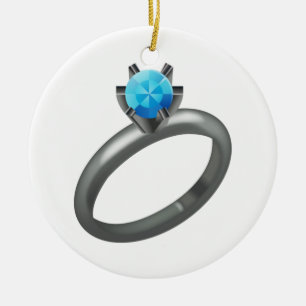 Ornamento De Cerâmica Anel de diamante - Emoji