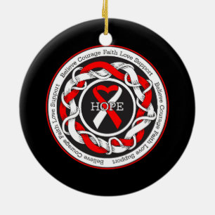 Ornamento De Cerâmica Anemia Aplástica Esperança Fita Interligada