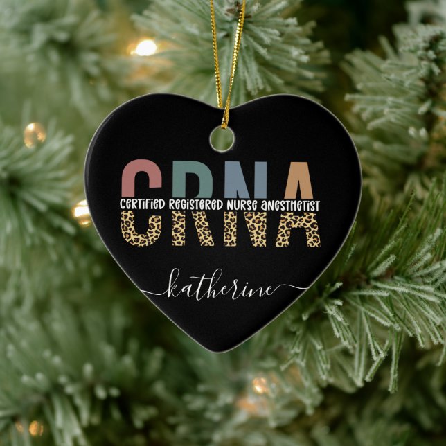 Ornamento De Cerâmica Anestesista de Enfermeira Registrada Certificada C (Árvore)