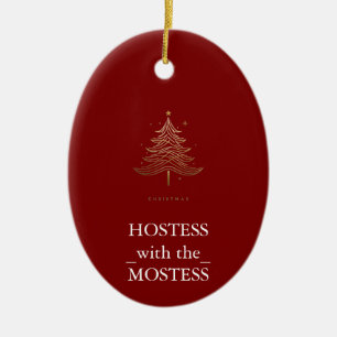 Ornamento De Cerâmica Anfitriã com a Maisessa Natal Cerâmica Xmas