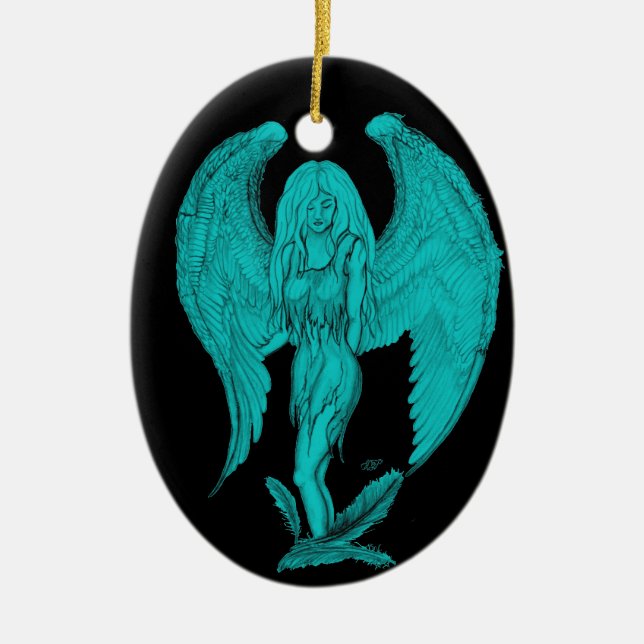 Ornamento De Cerâmica Angel (Frente)