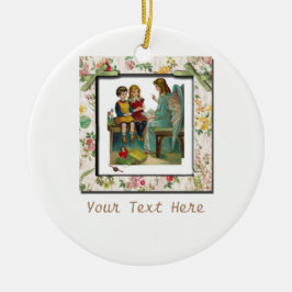 Ornamento De Cerâmica Angel Ensinando Crianças