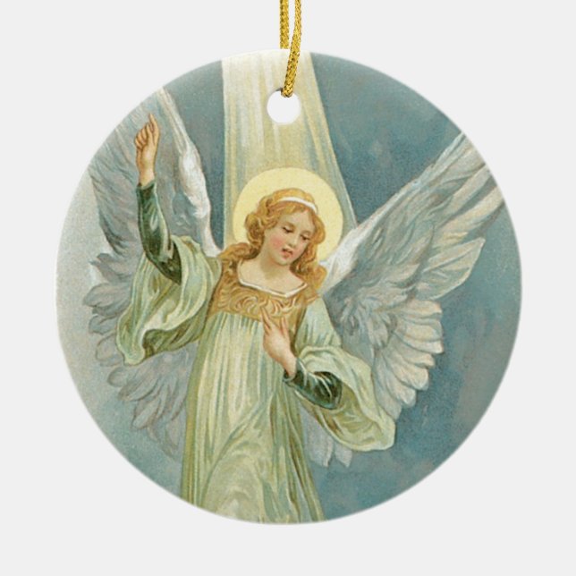 Ornamento De Cerâmica Angel Natal (Frente)