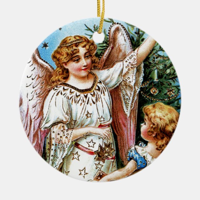 Ornamento De Cerâmica Angel Natal (Frente)