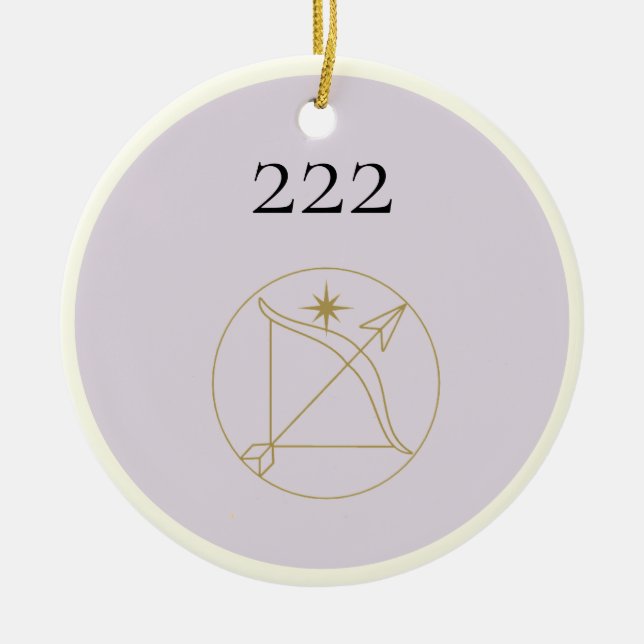 Ornamento De Cerâmica Angel Number 222 Cerâmica Ornament (Frente)