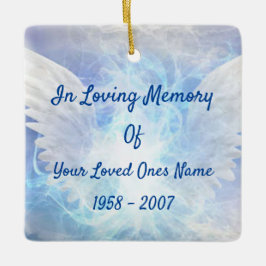 Ornamento De Cerâmica Angel Wings In Loving Memory Memorial Photo