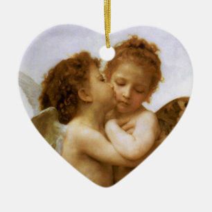 Ornamento De Cerâmica Angels de Natal Beija, Bouguereau