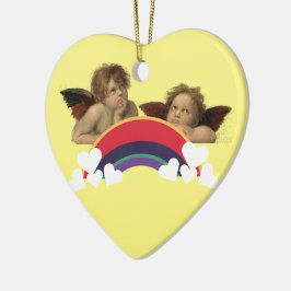 Ornamento De Cerâmica Angels Engel Raphael Vintage Rainbow Regenbogen