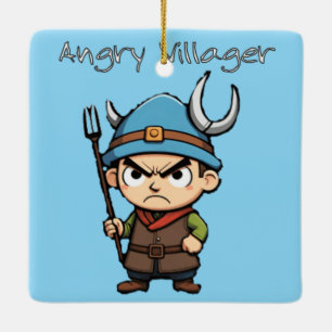 Ornamento De Cerâmica Angry Villager Pitchfork Thunder_Cove