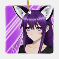 Anima Personalizada com Cabelo e Olhos Roxos