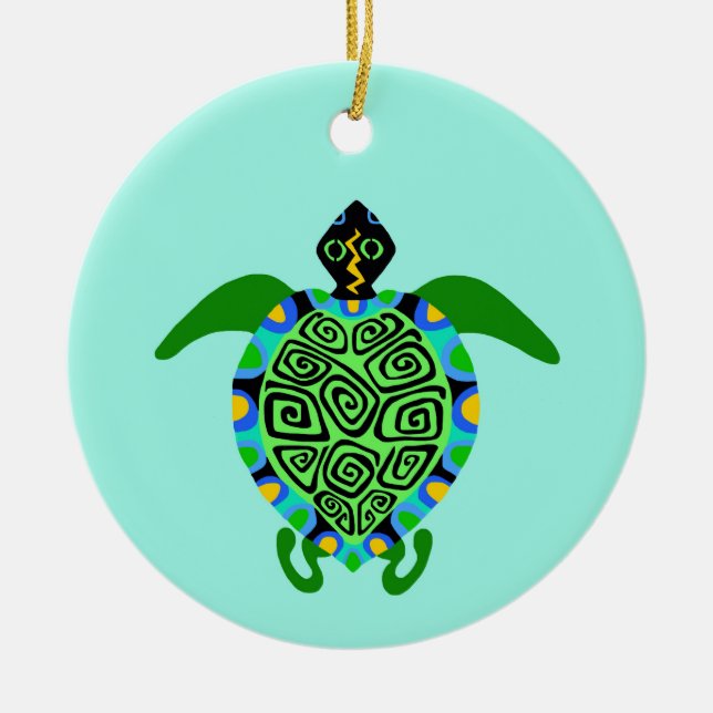 Ornamento De Cerâmica Animais ameaçados - Mar TURTLE - Vida selvagem - A (Frente)