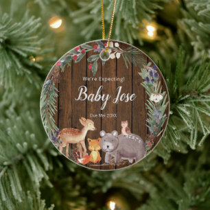 Ornamento De Cerâmica Animais de Madeira que esperamos pais