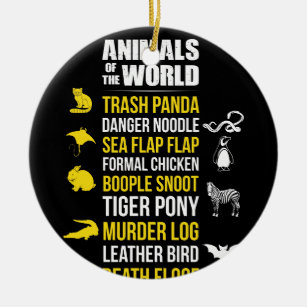 Ornamento De Cerâmica Animais Do Mundo Trash Panda Perigo Noodle