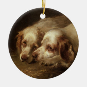 Ornamento De Cerâmica Animais do vintage, cães de filhote de cachorro