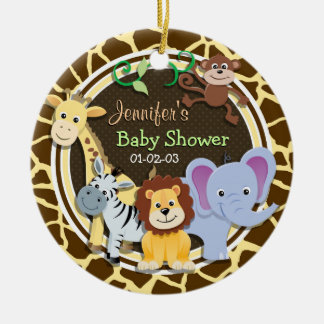 Ornamento De Cerâmica Animais Selvagens em Impressão Marrom Giraffe Anim