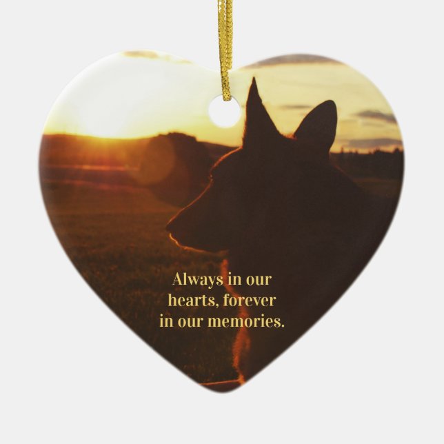 Ornamento De Cerâmica Animal de estimação perdido do german shepherd (Frente)