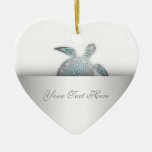 Ornamento De Cerâmica Animal de prata da tartaruga de mar