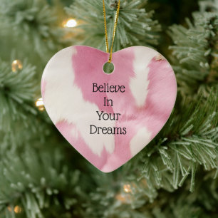 Ornamento De Cerâmica Animal Dourado branco-rosado-rosado