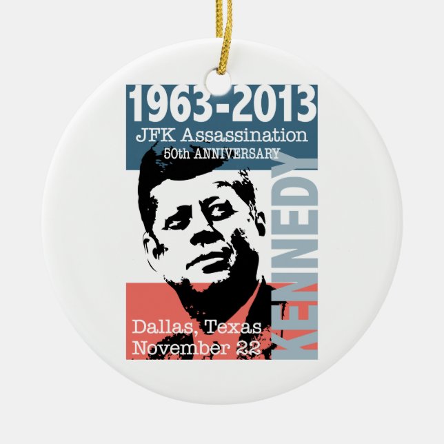 Ornamento De Cerâmica Aniversário 1963 - 2013 do homicídio de JFK (Frente)