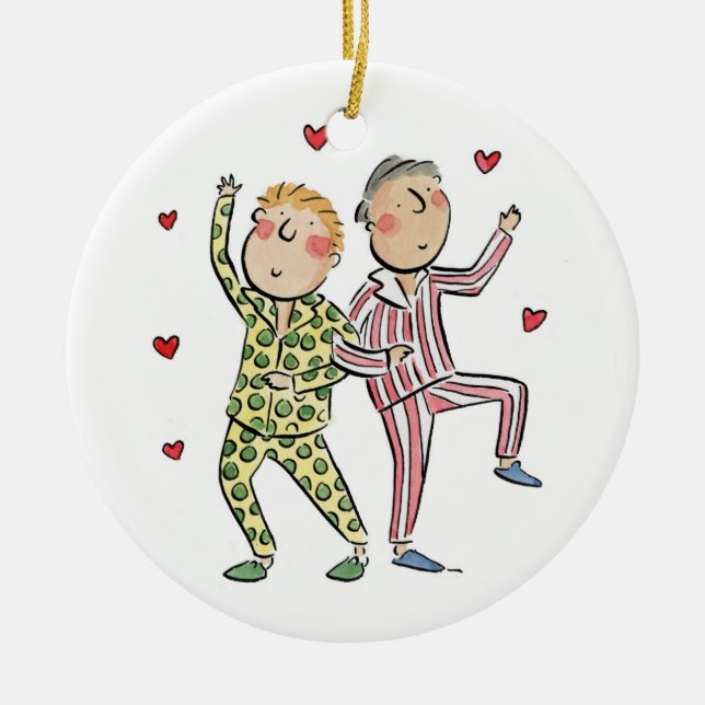 Ornamento De Cerâmica Aniversário da Seda (Frente)