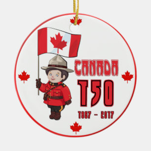 Ornamento De Cerâmica Aniversário de 150 Anos no Canadá