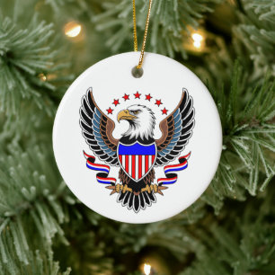 Ornamento De Cerâmica Aniversário de 250 anos personalizado americano