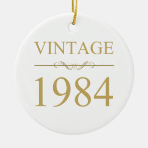 Ornamento De Cerâmica Aniversário de 40 anos Vintage 1984