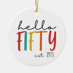 Ornamento De Cerâmica Aniversário de 50 anos