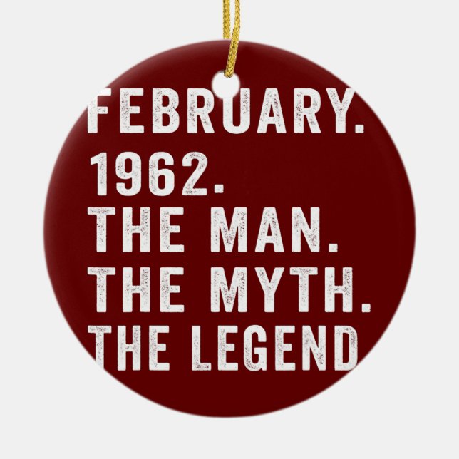 Ornamento De Cerâmica Aniversário De 60 Anos Oferece Ao Homem Lenda Do M (Frente)