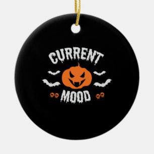 Ornamento De Cerâmica Aniversário de Abóbora do Humor Atual do Halloween
