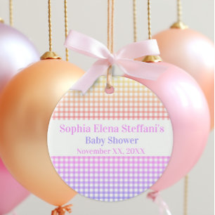 Ornamento De Cerâmica Aniversário de criança de Chás de fraldas do Paste