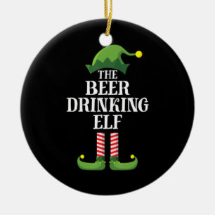 Ornamento De Cerâmica Aniversário de Natal de Bebendo de cerveja