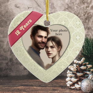 Ornamento De Cerâmica Aniversário do 12 do Efeito da Seda: Adicionar uma