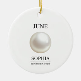 Ornamento De Cerâmica Aniversário Personalizado de Pérola de Junho