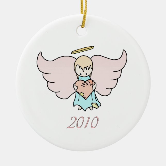 Ornamento De Cerâmica Anjo 2010 de Lil (Frente)