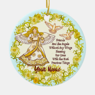 Ornamento De Cerâmica Anjo Amigo