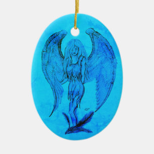 Ornamento De Cerâmica Anjo, Arte Lápis em Marmor Design