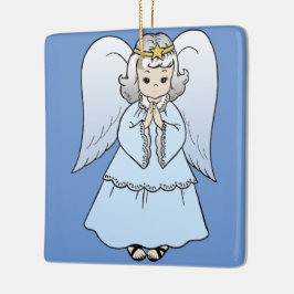 Ornamento De Cerâmica Anjo azul bonito