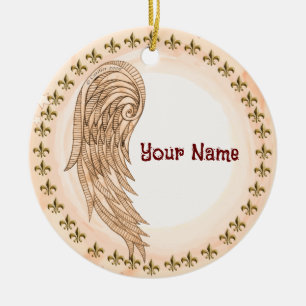 Ornamento De Cerâmica anjo cristão de uma asa
