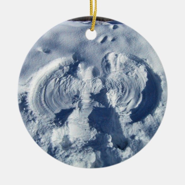 Ornamento De Cerâmica Anjo da neve (Frente)