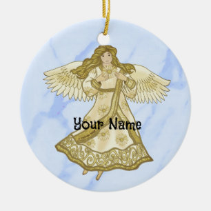 Ornamento De Cerâmica Anjo Dália