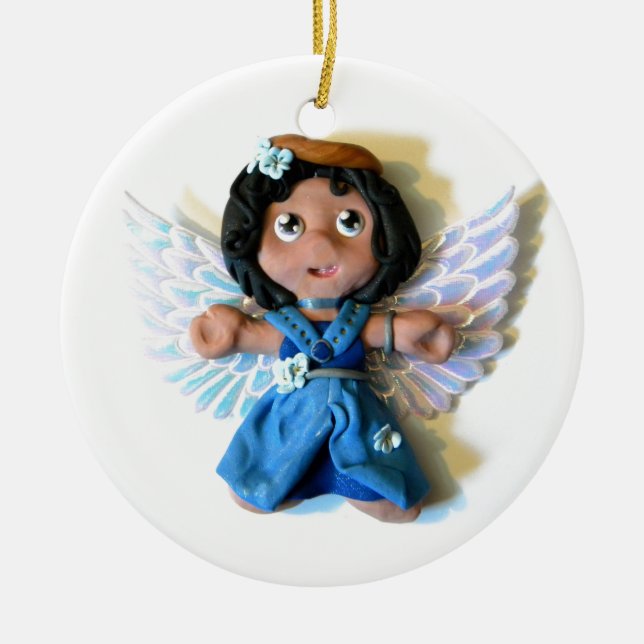 Ornamento De Cerâmica Anjo de Krystal mim (Frente)