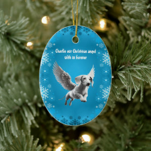 Ornamento De Cerâmica Anjo de Natal Dachshund