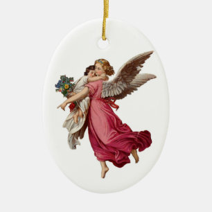 Ornamento De Cerâmica Anjo e criança