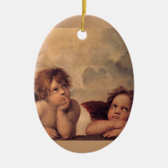 Ornamento De Cerâmica Anjo Fé Raphael Bênção Fofa (Frente)