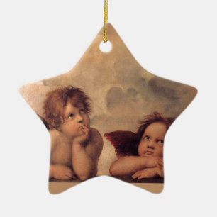 Ornamento De Cerâmica Anjo Fé Raphael Bênção Fofa