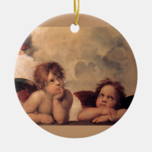 Ornamento De Cerâmica Anjo Fé Raphael Bênção Fofa