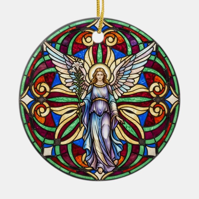 Ornamento De Cerâmica Anjo no Céu Anjo da Memória Lily (Frente)