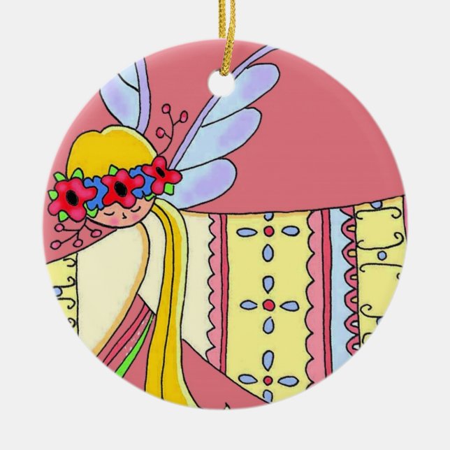 Ornamento De Cerâmica Anjo pequeno (Frente)