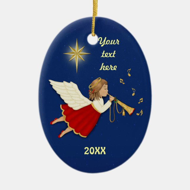 Ornamento De Cerâmica Anjo Trumpet (Frente)